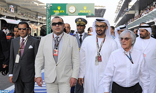 جلالة الملك يحضر منافسات السباق الخامس لجائزة أبو ظبي الكبرى للفورمولا 1