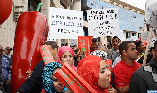 مظاهرة بالرباط ضد مراجعة نظام أسعار ولوج الفواكه والخضر المغربية للأسواق الأوروبية