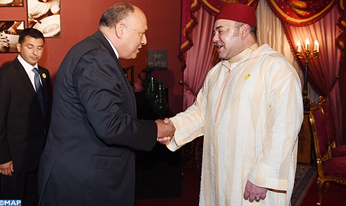 جلالة الملك يستقبل وزير الخارجية المصري
