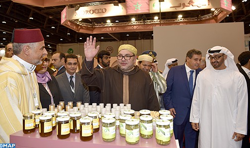 جلالة الملك يزور الجناح المغربي بالمعرض الدولي للتغذية بالشرق الأوسط بأبو ظبي
