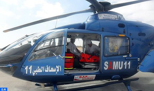 نقل مريضة عمرها  82 سنة في وضعية صحية حرجة بواسطة مروحية طبية من العيون إلى المستشفى الجامعي بمراكش