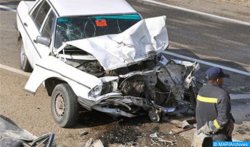 مصرع شخصين واصابة خمسة آخرين بجروح في حادثة سير على الطريق السيار على مستوى سيدي علال البحراوي