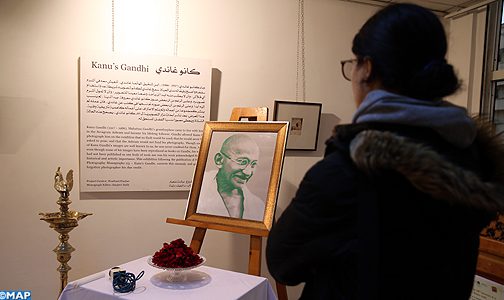 افتتاح معرض لصور الماهاتما غاندي برواق محمد القاسمي بمدينة فاس