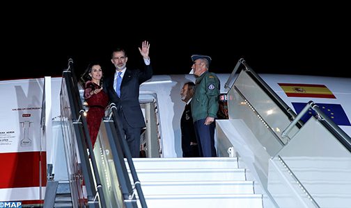 العاهل الإسباني الملك ”ضون ” فيليبي السادس والملكة “ضونيا” ليتيثيا يغادران المغرب في ختام زيارة رسمية
