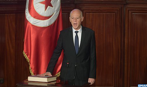 تنصيب الرئيس التونسي الجديد قيس سعيد بحضور وفد مغربي مثل جلالة الملك محمد السادس