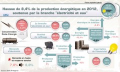 Hausse de 8,4 pc de la production énergétique en 2012, soutenue par la branche “électricité et eau”