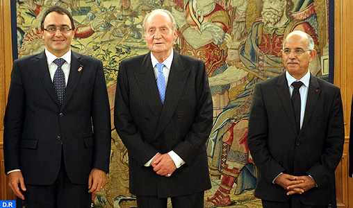 Le Roi Juan Carlos 1er d’Espagne reçoit les présidents des deux chambres du Parlement marocain