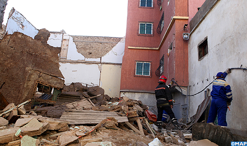 Effondrement d’une habitation menaçant ruine à Casablanca sans faire de victimes