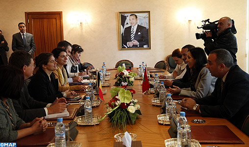 Mme Bouaida s’entretient avec une délégation de parlementaires du groupe d’amitié maroco-belge