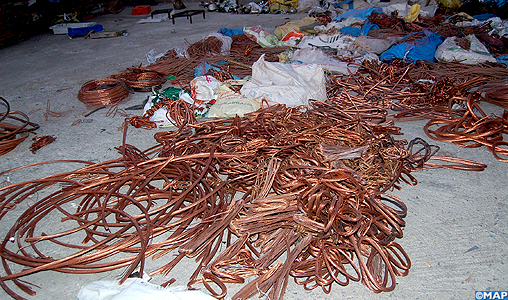 Saisie de plus de 13 tonnes de câbles en cuivre volés à Aït Melloul