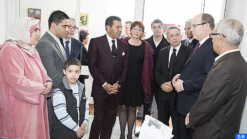 SAR le Prince Moulay Rachid et SAS le Prince Albert II de Monaco visitent le Centre SAR le Prince Moulay Rachid pour les personnes trisomiques