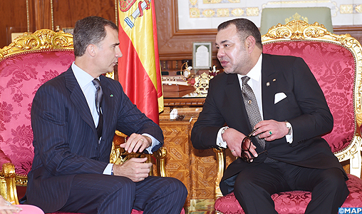 SM le Roi Mohammed VI s’entretient avec SM le Roi Felipe VI d’Espagne