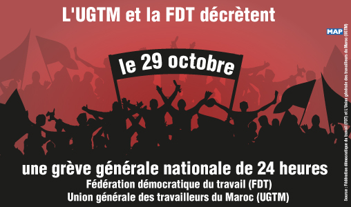 L’UGTM et la FDT décrètent une grève générale nationale le 29 octobre