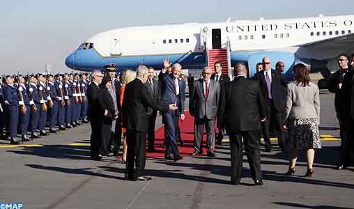 Arrivée à Marrakech du Vice-Président américain Joe Biden pour participer au 5ème Sommet Global de l’Entreprenariat