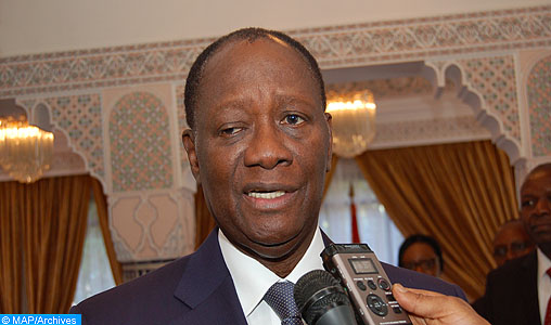 Le Président ivoirien M. Alassane Ouattara reçoit à Marrakech M. Abdelilah Benkirane
