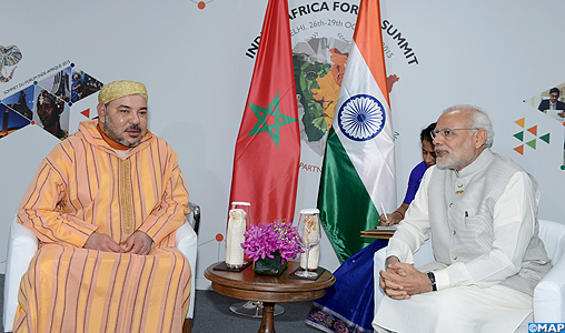 Entretiens à New Delhi de SM le Roi avec le premier ministre indien (Cabinet Royal)