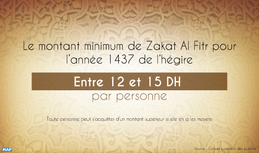 Le montant minimum de Zakat Al Fitr fixé entre 12 et 15 DH par personne (Conseil supérieur des ouléma)