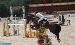 Semaine du cheval (championnat du Maroc de dressage minimes): victoire de Jad Guerraoui (A, B) et Neil Guerraoui (C)