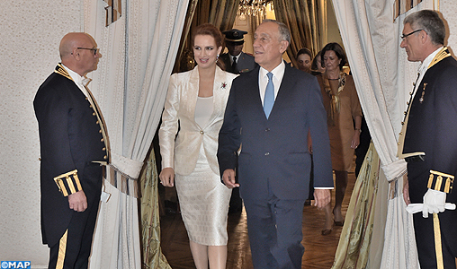 SAR la Princesse Lalla Salma reçue par le président portugais à Lisbonne