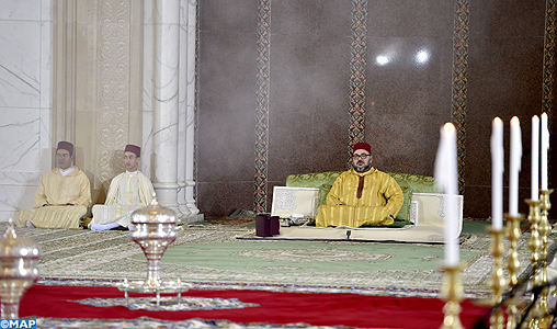 SM le Roi, Amir Al-Mouminine, préside à la mosquée Hassan II à Casablanca une veillée religieuse en commémoration de l’Aïd Al-Mawlid Al-Nabawi Acharif