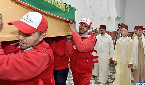Obsèques à Marrakech de Feu M’hamed Boucetta en présence de SAR le Prince Héritier Moulay El Hassan et de SAR le Prince Moulay Rachid