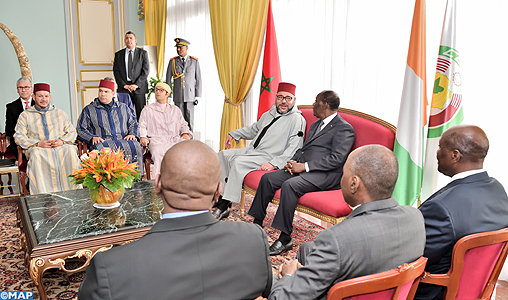 Entretiens à Abidjan entre SM le Roi et le Président ivoirien