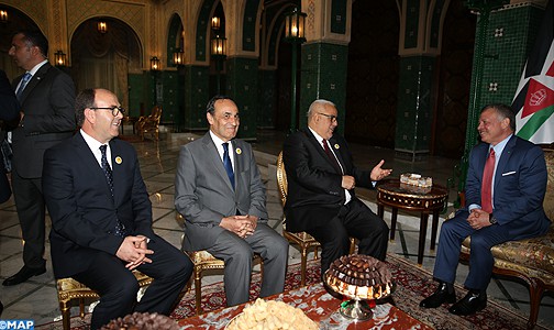 Le Souverain du Royaume Hachémite de Jordanie reçoit le Chef du gouvernement et les présidents des deux Chambres du Parlement