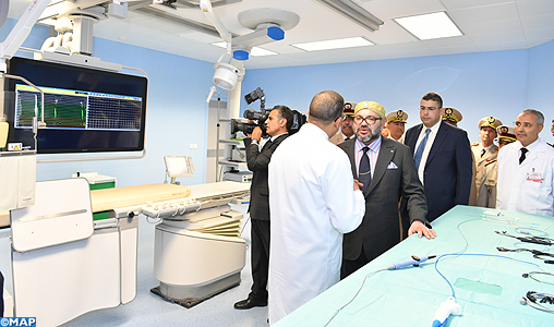 SM le Roi inaugure le Centre de Cardiologie de l’Hôpital militaire d’instruction Mohammed V de Rabat