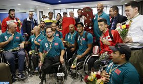 Retour au Maroc de la sélection nationale de basket en fauteuil roulant, vainqueur du Championnat africain des nations