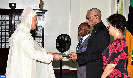 L’Ambassadeur du Maroc à Georgetown remet ses lettres de créance au président du Guyana