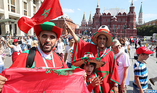 Les marocains sur la Place Rouge pour soutenir les Lions de l’Atlas