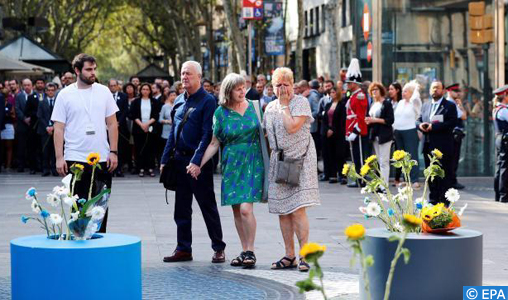 Commémoration à Barcelone des attentats des 17 et 18 août 2017