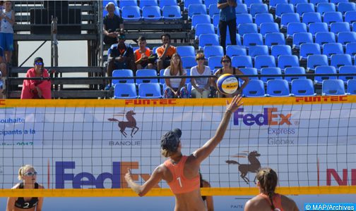 Championnat arabe de beach-volley Agadir 2018: la sélection marocaine A leader du classement féminin après deux journées
