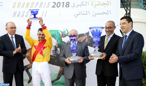 Le cheval Qazwin remporte le GP Feu SM Hassan II des courses hippiques