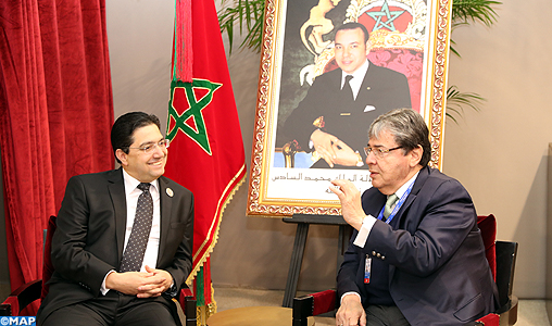 M. Bourita s’entretient à Marrakech avec le ministre colombien des Affaires étrangères