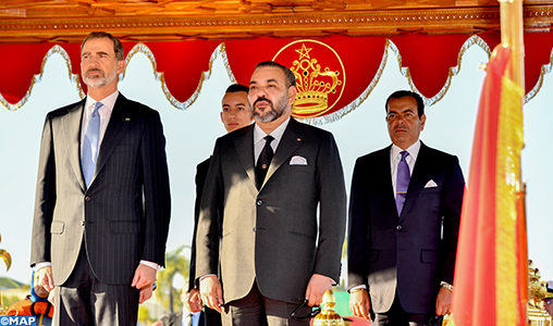 Cérémonie d’accueil officiel à Rabat de SM le Roi Felipe VI d’Espagne et la Reine Letizia