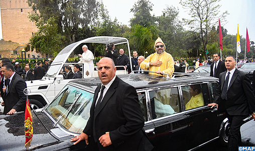 Cérémonie d’accueil officiel à Rabat de Sa Sainteté le Pape François