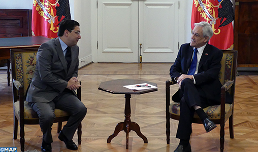 Le président du Chili reçoit en audience M. Nasser Bourita, porteur d’un message de SM le Roi Mohammed VI
