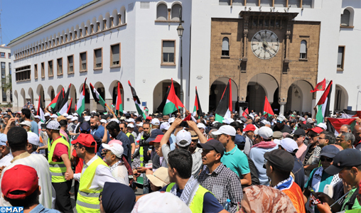 Rabat: Des milliers de personnes marchent en solidarité avec le peuple palestinien