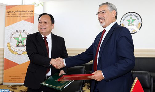 L’UNTM et la Fédération des syndicats de la province du Hunan en Chine signent un mémorandum pour promouvoir la coopération bilatérale