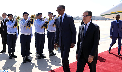 Arrivée au Maroc du président Rwandais Paul Kagame