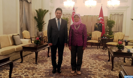 M. Nasser Bourita reçu en audience par la Présidente de Singapour