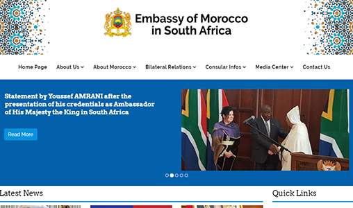 L’ambassade du Maroc à Pretoria dotée d’un site-web