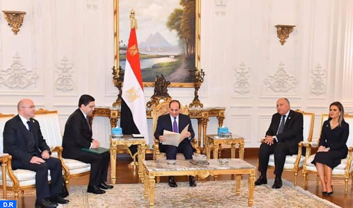 Le président égyptien reçoit M. Nasser Bourita, porteur d’un message écrit de SM le Roi
