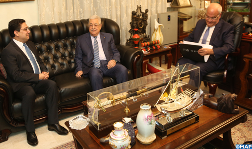 Le Président palestinien reçoit à Amman M. Bourita qui lui a transmis un message verbal de SM le Roi