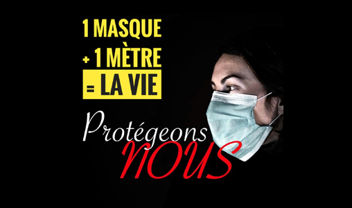Des personnalités soutiennent la campagne “1 Masque+1 Mètre= La Vie”