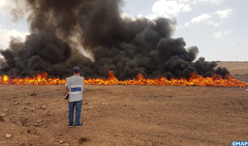 Ouarzazate : destruction d’une grande quantité de drogues et de produits de contrebande