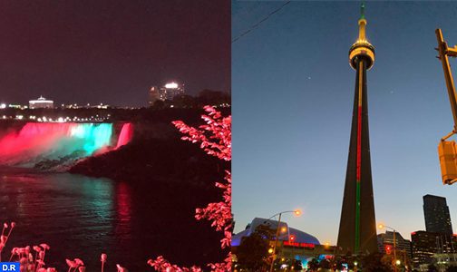 Fête du Trône: les chutes du Niagara et la Tour CN aux couleurs du drapeau marocain