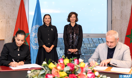 SAR la Princesse Lalla Hasnaa préside à Paris la signature d’un accord de partenariat entre la Fondation pour la sauvegarde du patrimoine culturel de Rabat et l’UNESCO
