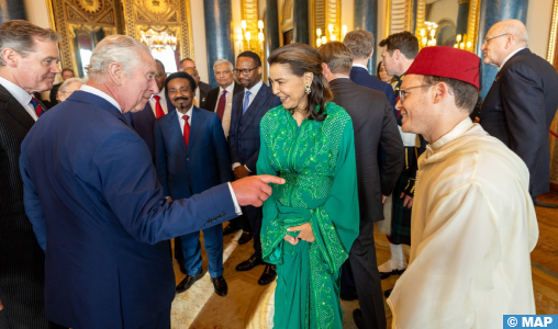 SAR la Princesse Lalla Meryem prend part à Londres à une réception offerte aux hautes personnalités venues assister au couronnement du Roi Charles III